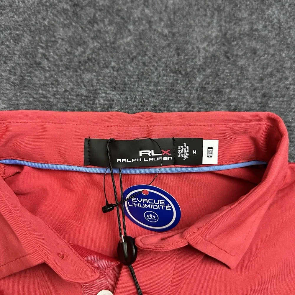 NWT Ralph Lauren RLX Golf Performance Polo Shirt Spring Red Mens M Wicking 5/15